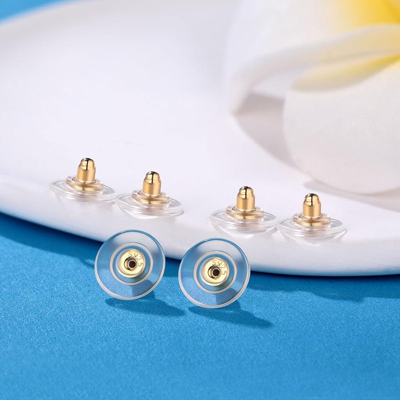 Moconar 12mm Big Earring Backs, 925 Sterling Silve Locking Earring Backs for Studs, Hypoallergenice Secure Earring Backs Replacements for Studs/Droopy Heavy Ears, No-Irritate Earring Backs for Adults - Image 2